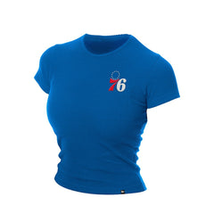 New Era - Philadelphia 76ers Women's Leisure Collection Baby Doll Cropped T-Shirt - Blue