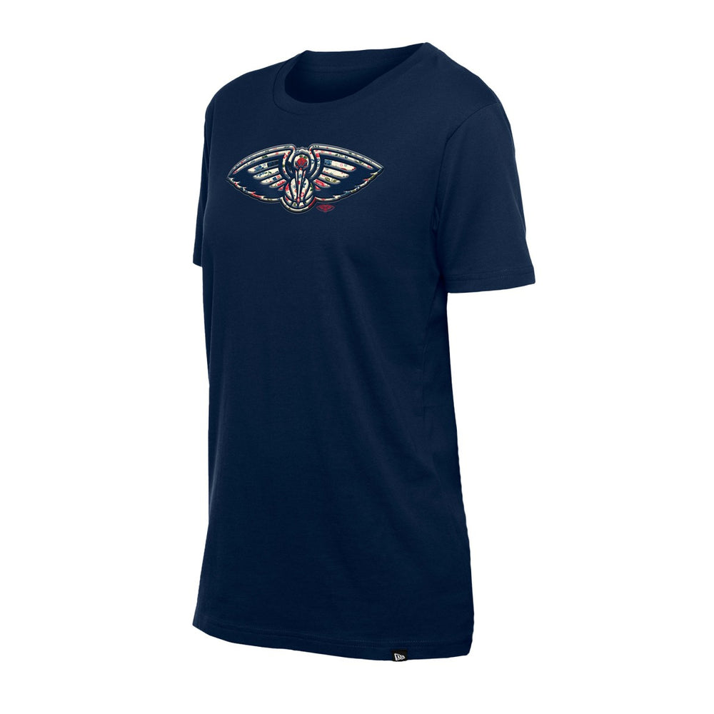 New Era - New Orleans Pelicans Women's Glam Game Flower T-Shirt - Navy