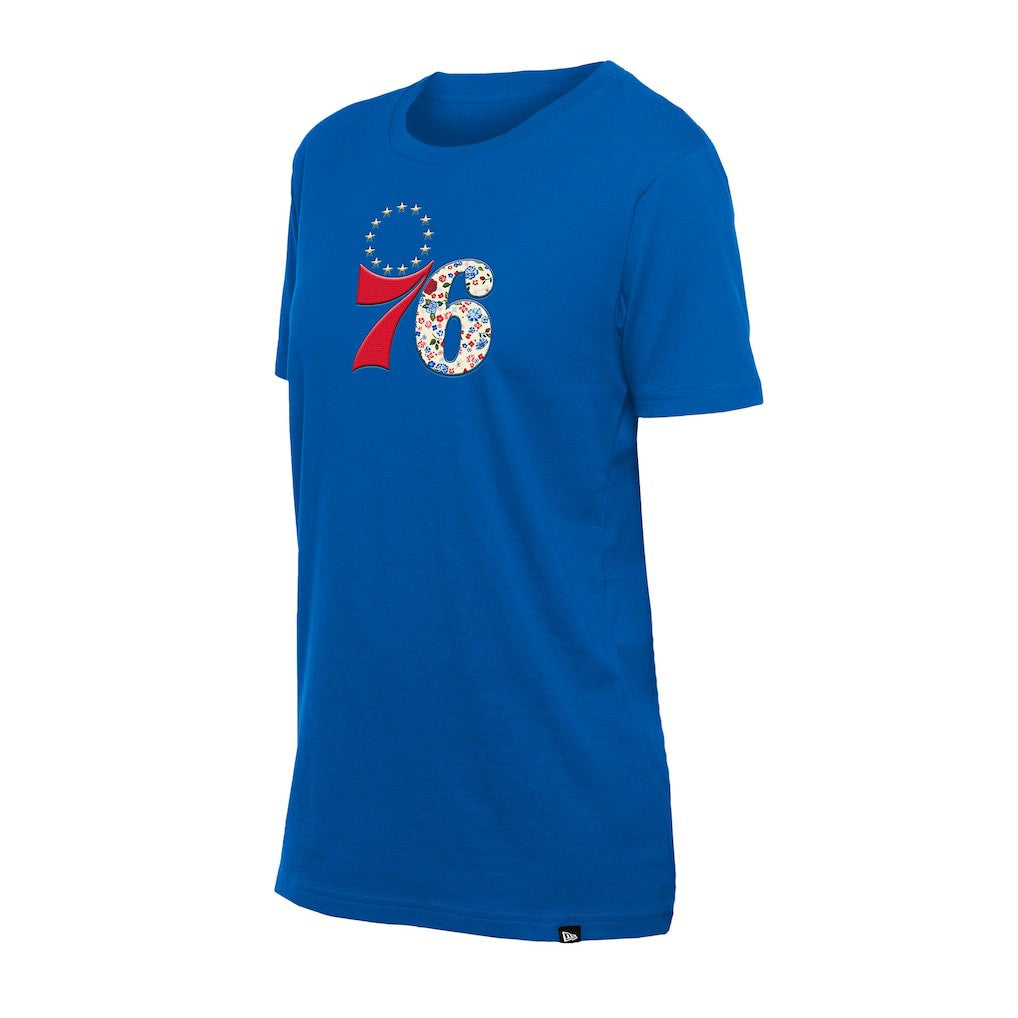 New Era - Philadelphia 76ers Women's Glam Game Flower T-Shirt - Royal
