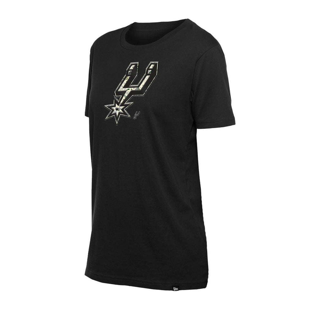 New Era - San Antonio Spurs Women's Glam Game Flower T-Shirt - Black