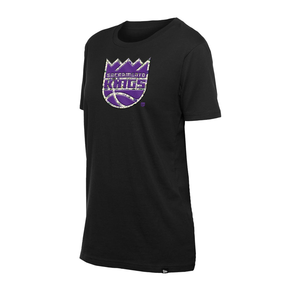 New Era - Sacramento Kings Women's Glam Game Flower T-Shirt - Black