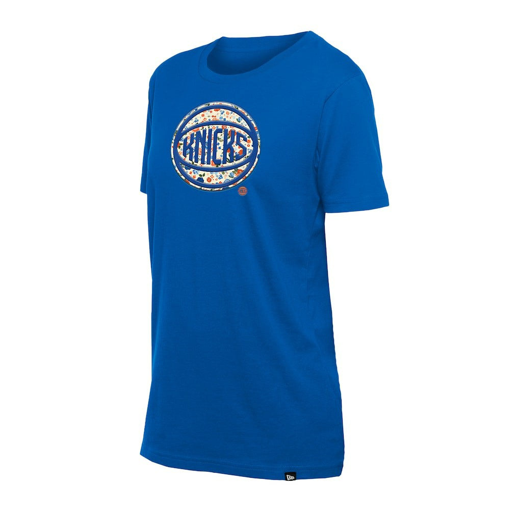 New Era - New York Knicks Women's Glam Game Flower T-Shirt - Blue