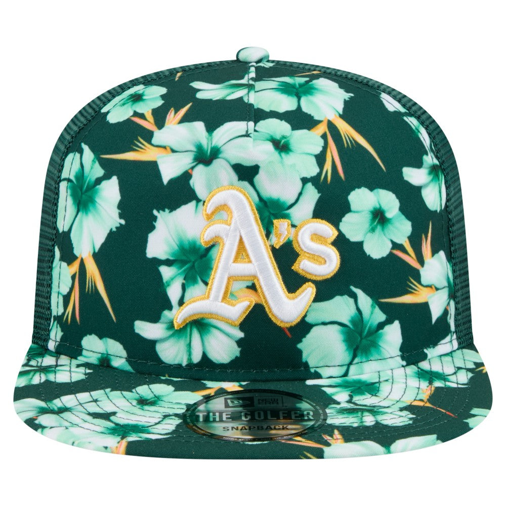 Athletics New Era Adventure Pattern Golfer Trucker Snapback Hat Sale