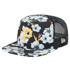 Pittsburgh Pirates New Era Adventure Pattern Golfer Trucker Snapback Hat Clearance