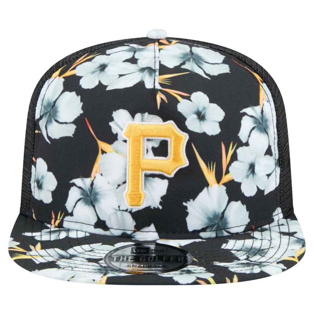 Pittsburgh Pirates New Era Adventure Pattern Golfer Trucker Snapback Hat Clearance