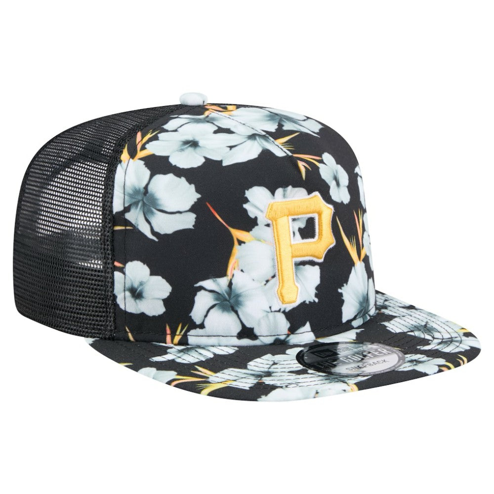 Pittsburgh Pirates New Era Adventure Pattern Golfer Trucker Snapback Hat Clearance