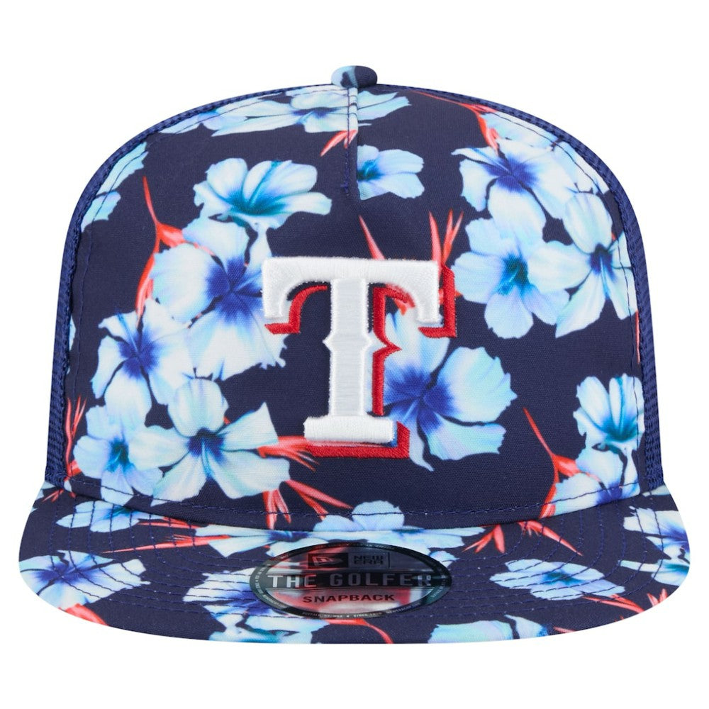 Texas Rangers New Era Adventure Pattern Golfer Trucker Snapback Hat for sale