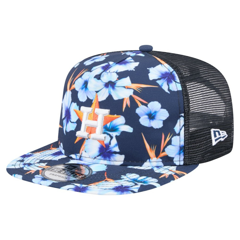 Houston Astros New Era Adventure Pattern Golfer Trucker Snapback Hat Sale