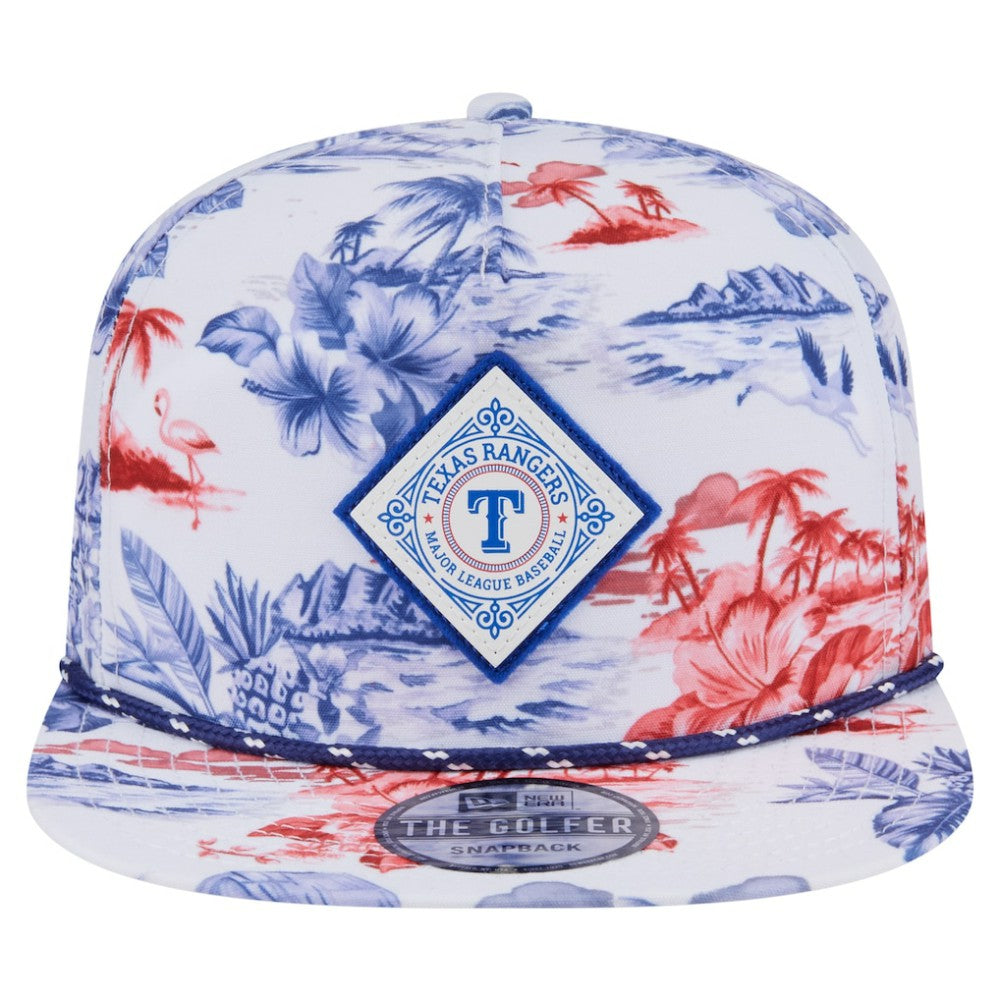 Texas Rangers New Era Printed Island Golfer Snapback Hat Lifestyle