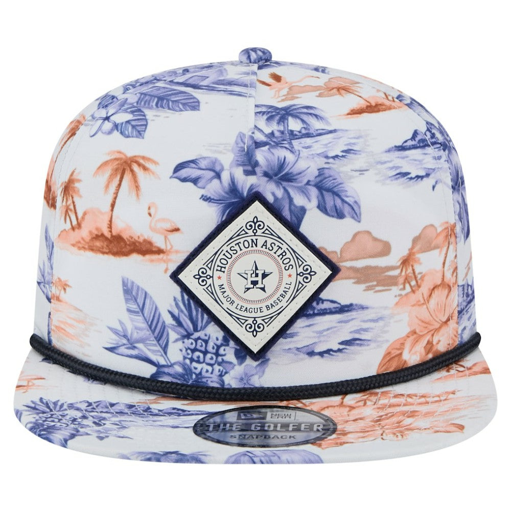 Houston Astros New Era Printed Island Golfer Snapback Hat discount