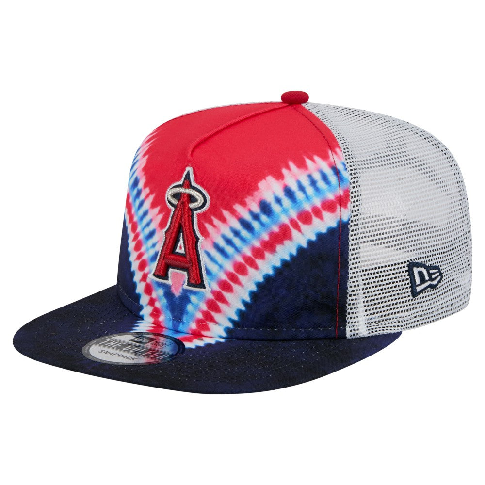 Los Angeles Angels New Era Tie-Dye Golfer Trucker Adjustable Hat for sale