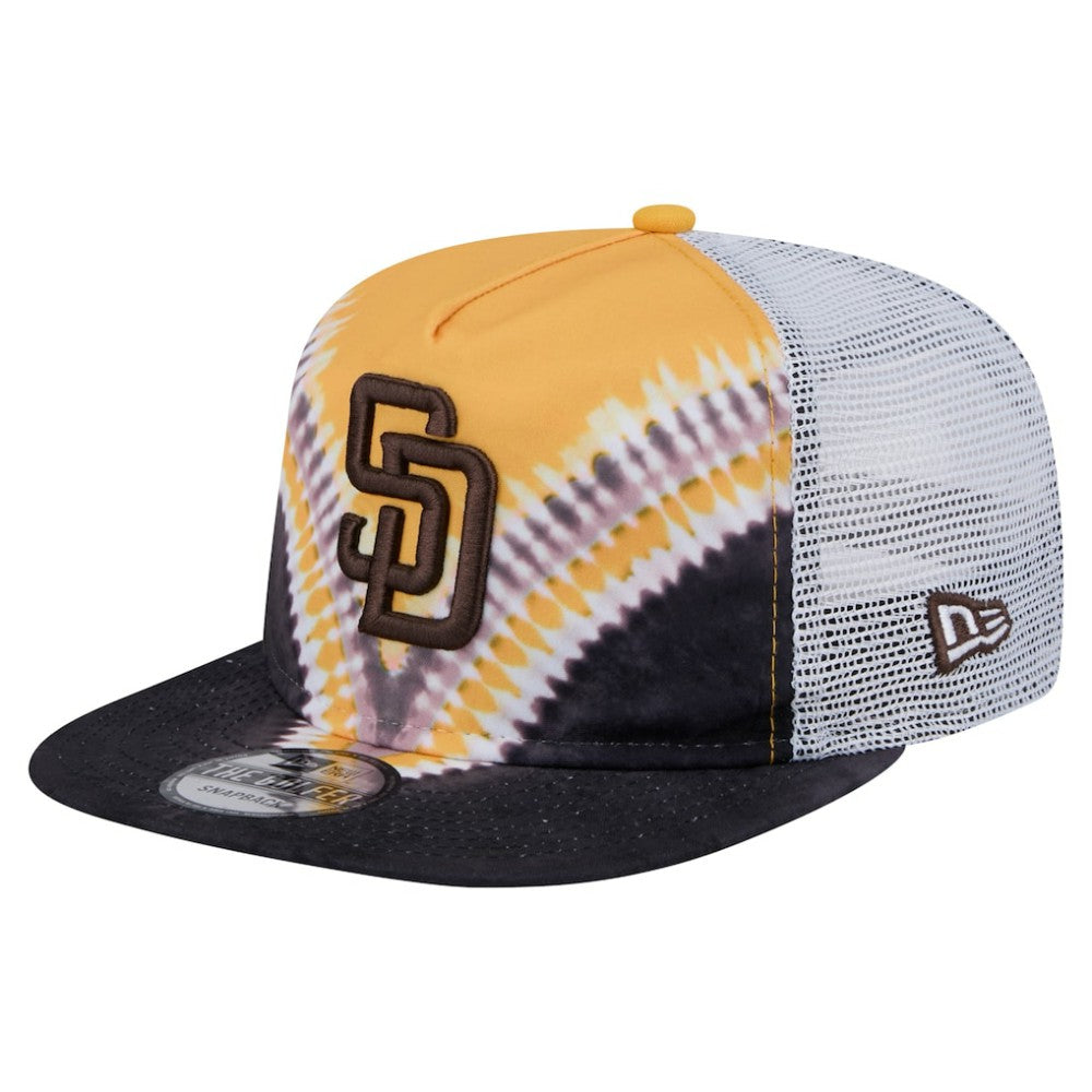 San Diego Padres New Era Tie-Dye Golfer Trucker Adjustable Hat Clearance