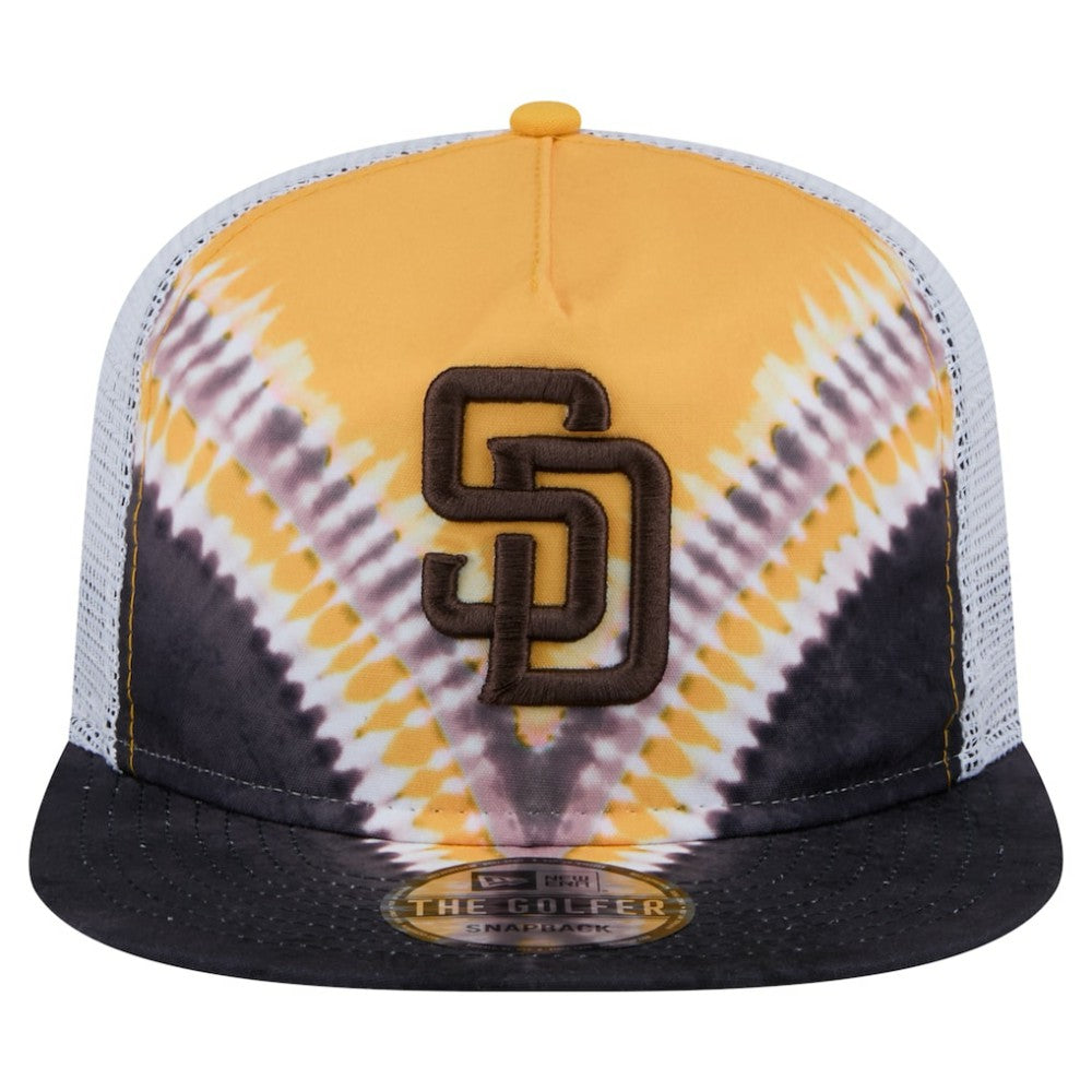 San Diego Padres New Era Tie-Dye Golfer Trucker Adjustable Hat Clearance