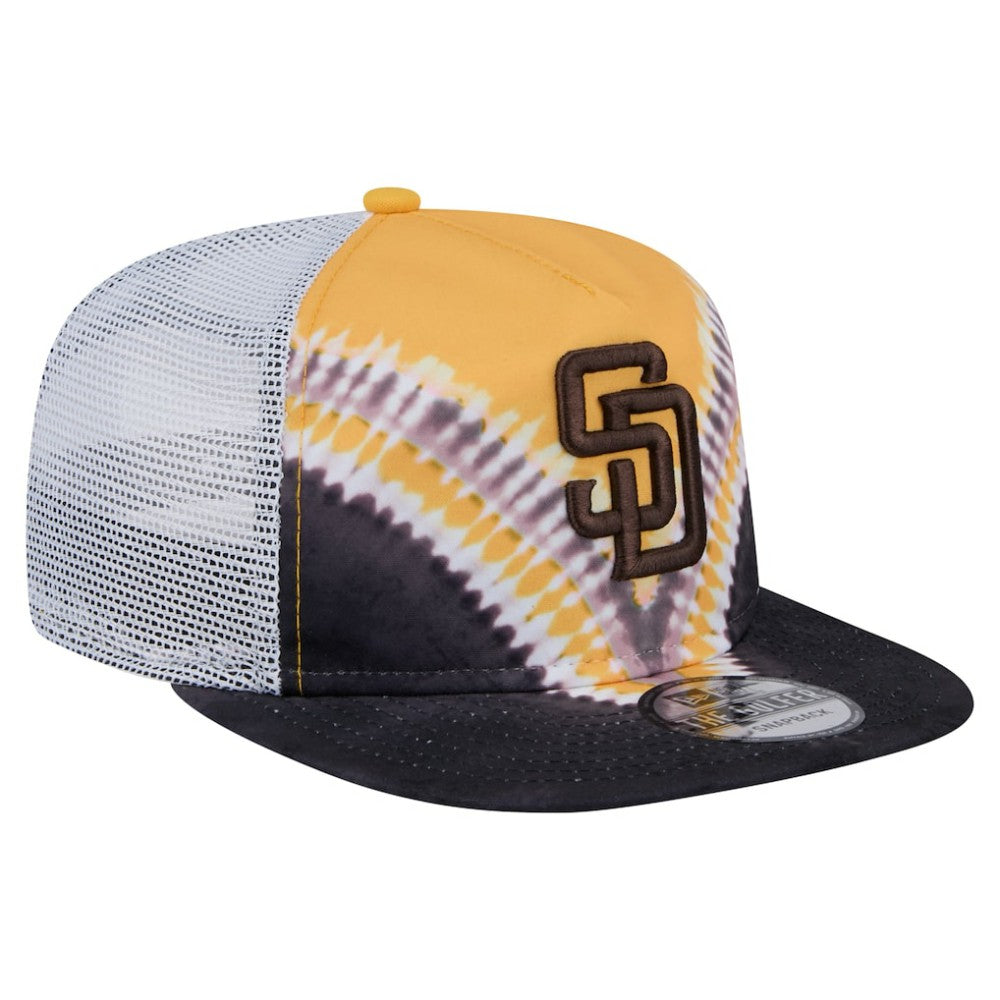 San Diego Padres New Era Tie-Dye Golfer Trucker Adjustable Hat Clearance