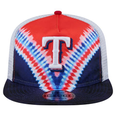 Texas Rangers New Era Tie-Dye Golfer Trucker Adjustable Hat Clearance