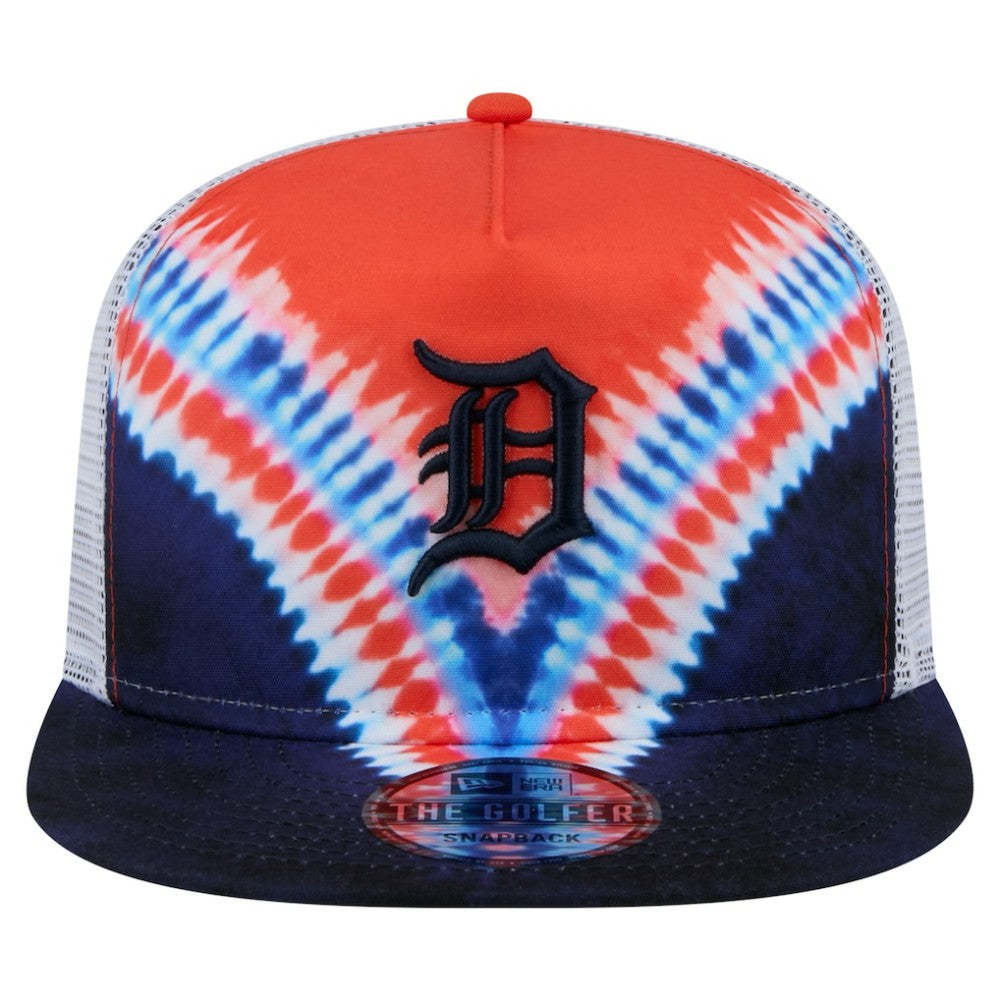 Detroit Tigers New Era Tie-Dye Golfer Trucker Adjustable Hat Sale