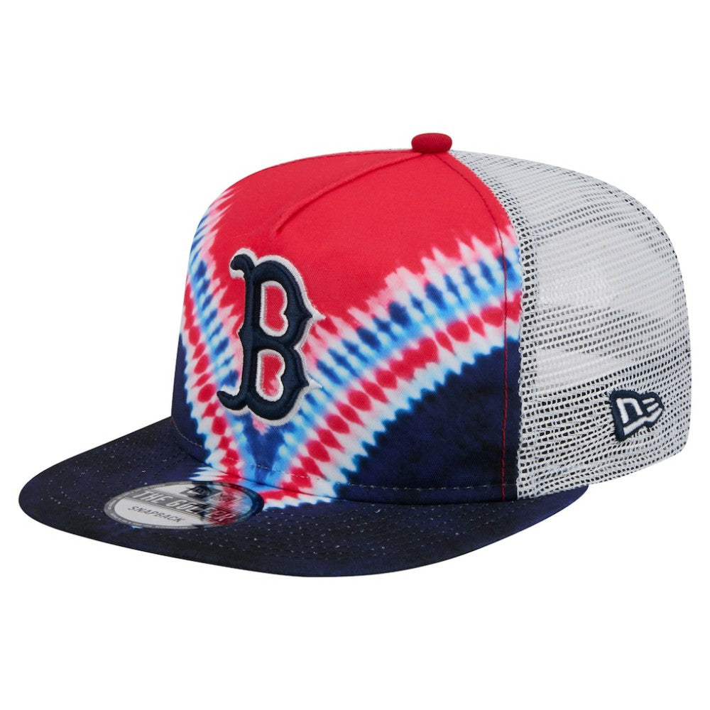 Boston Red Sox New Era Tie-Dye Golfer Trucker Adjustable Hat On Sale