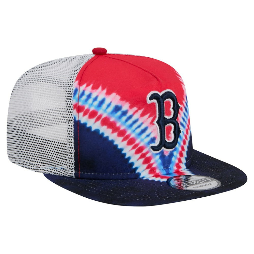 Boston Red Sox New Era Tie-Dye Golfer Trucker Adjustable Hat On Sale
