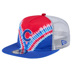 Chicago Cubs New Era Tie-Dye Golfer Trucker Adjustable Hat for sale