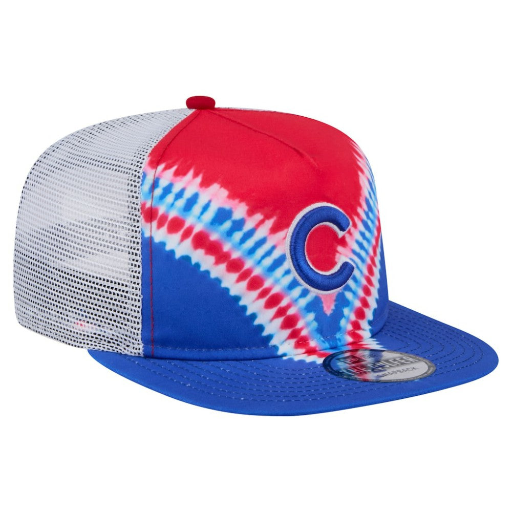 Chicago Cubs New Era Tie-Dye Golfer Trucker Adjustable Hat for sale