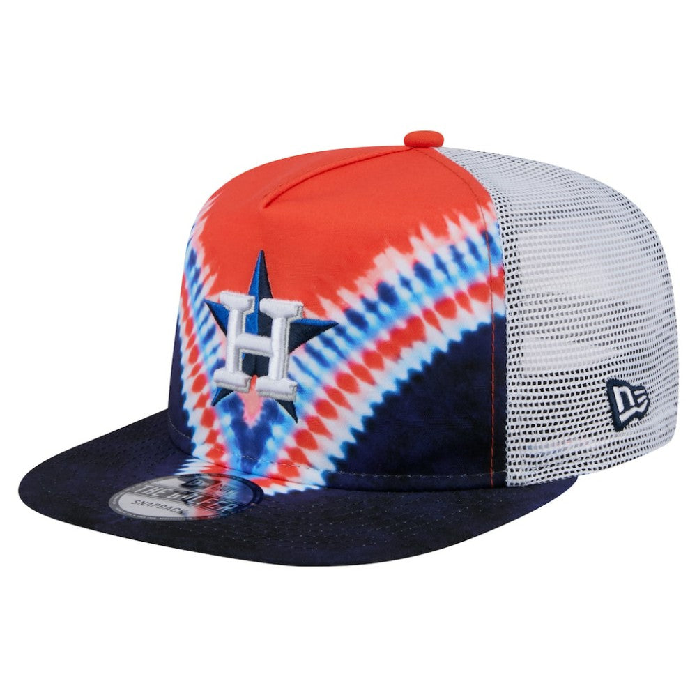 Houston Astros New Era Tie-Dye Golfer Trucker Adjustable Hat for sale
