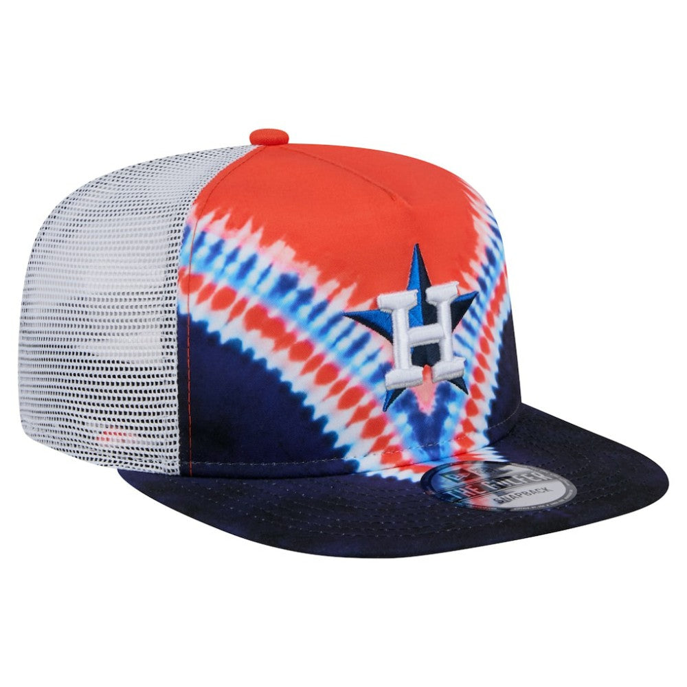 Houston Astros New Era Tie-Dye Golfer Trucker Adjustable Hat for sale