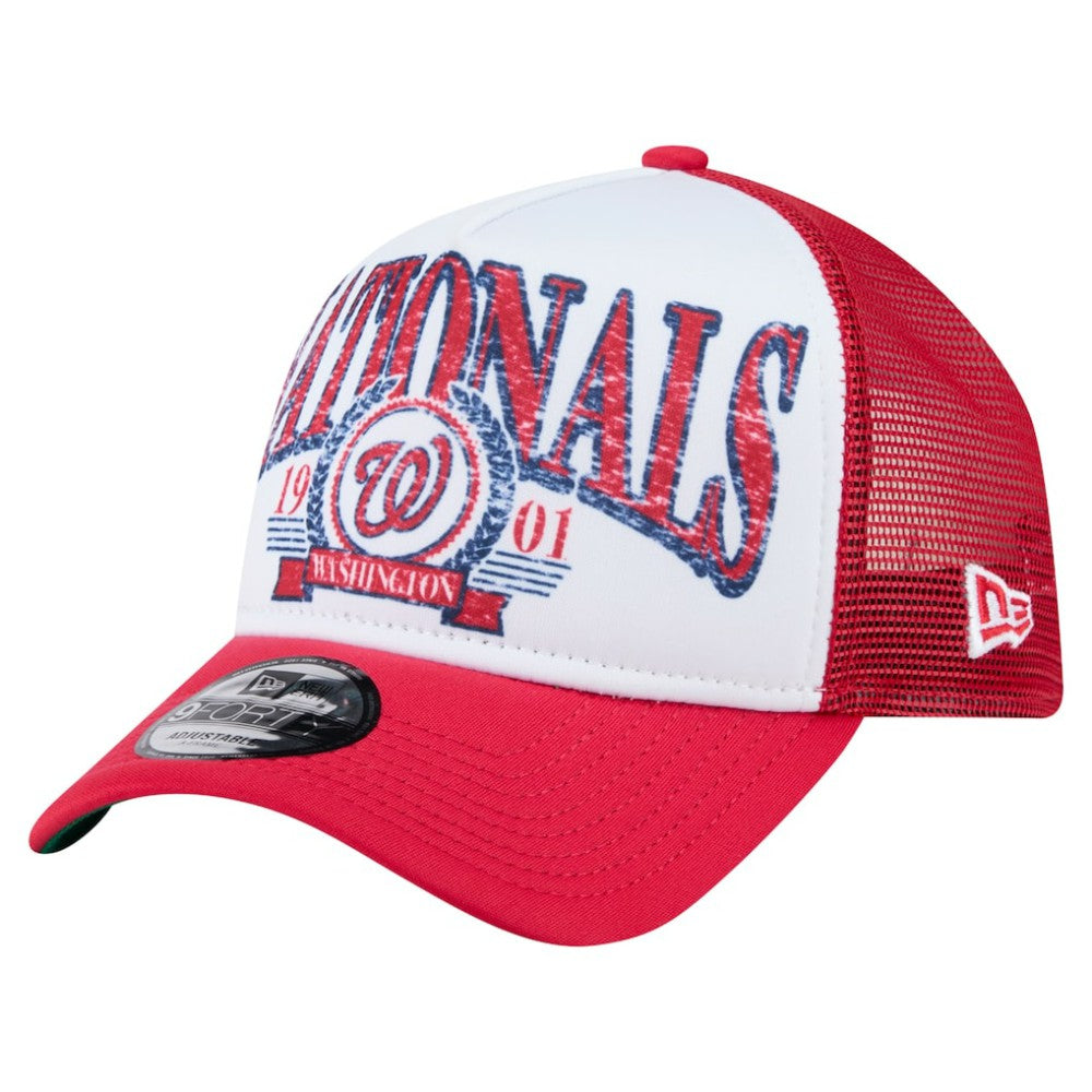 Washington Nationals New Era Distressed 9FORTY A-Frame Adjustable Trucker Hat Sale