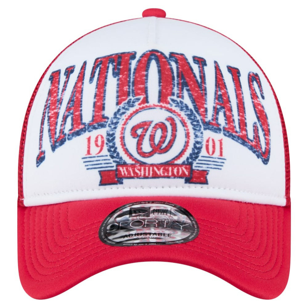 Washington Nationals New Era Distressed 9FORTY A-Frame Adjustable Trucker Hat Sale