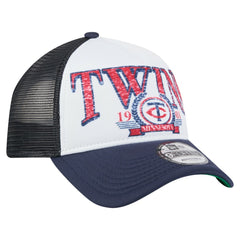 Minnesota Twins New Era Distressed 9FORTY A-Frame Adjustable Trucker Hat On Sale