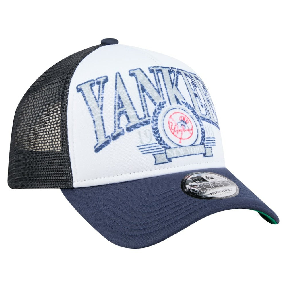 New York Yankees New Era Distressed 9FORTY A-Frame Adjustable Trucker Hat On Sale