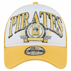 Pittsburgh Pirates New Era Distressed 9FORTY A-Frame Adjustable Trucker Hat for sale
