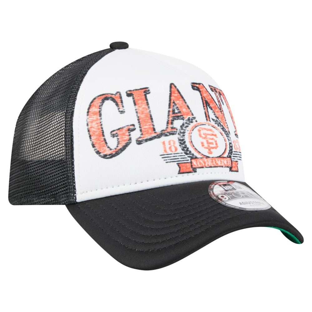 San Francisco Giants New Era Distressed 9FORTY A-Frame Adjustable Trucker Hat Online
