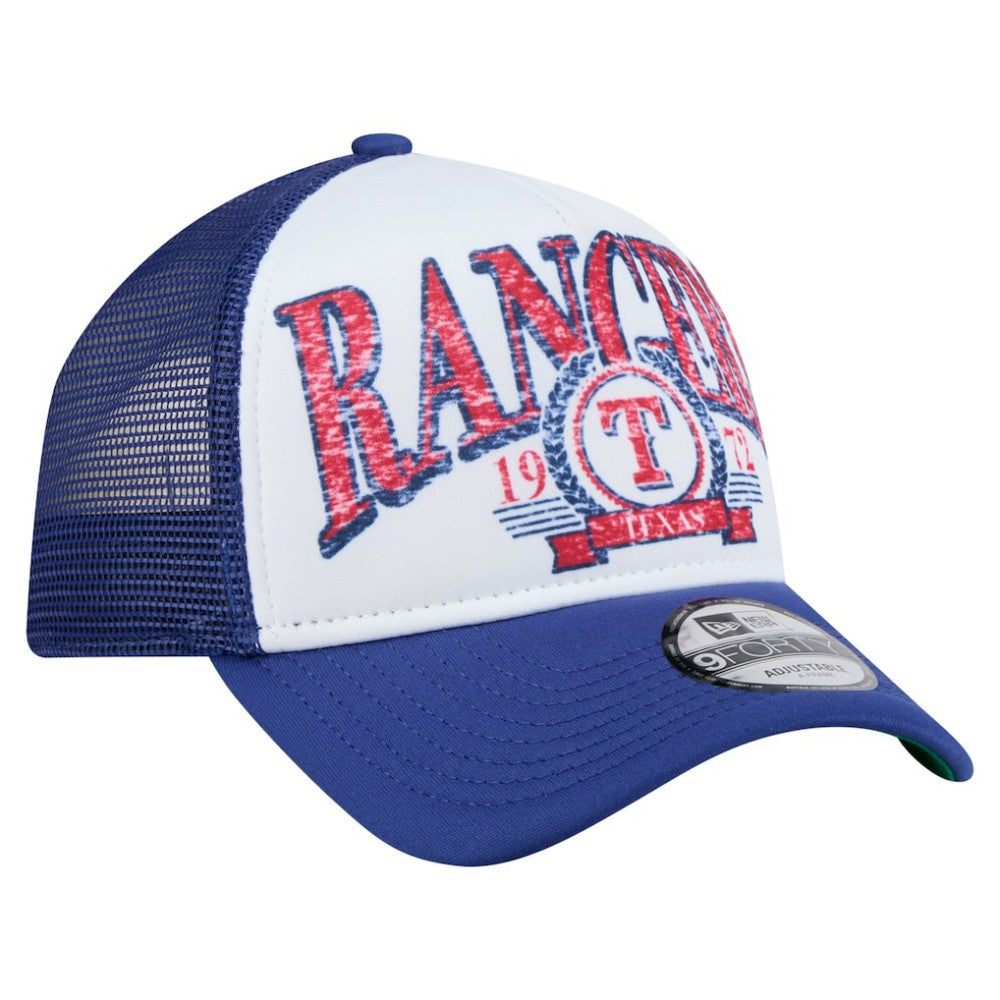 Texas Rangers New Era Trucker A-Frame 9FORTY Adjustable Hat Lifestyle