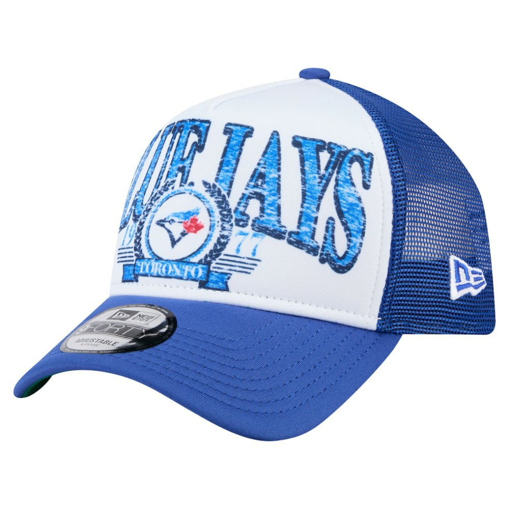 Toronto Blue Jays New Era Distressed 9FORTY A-Frame Adjustable Trucker Hat On Sale