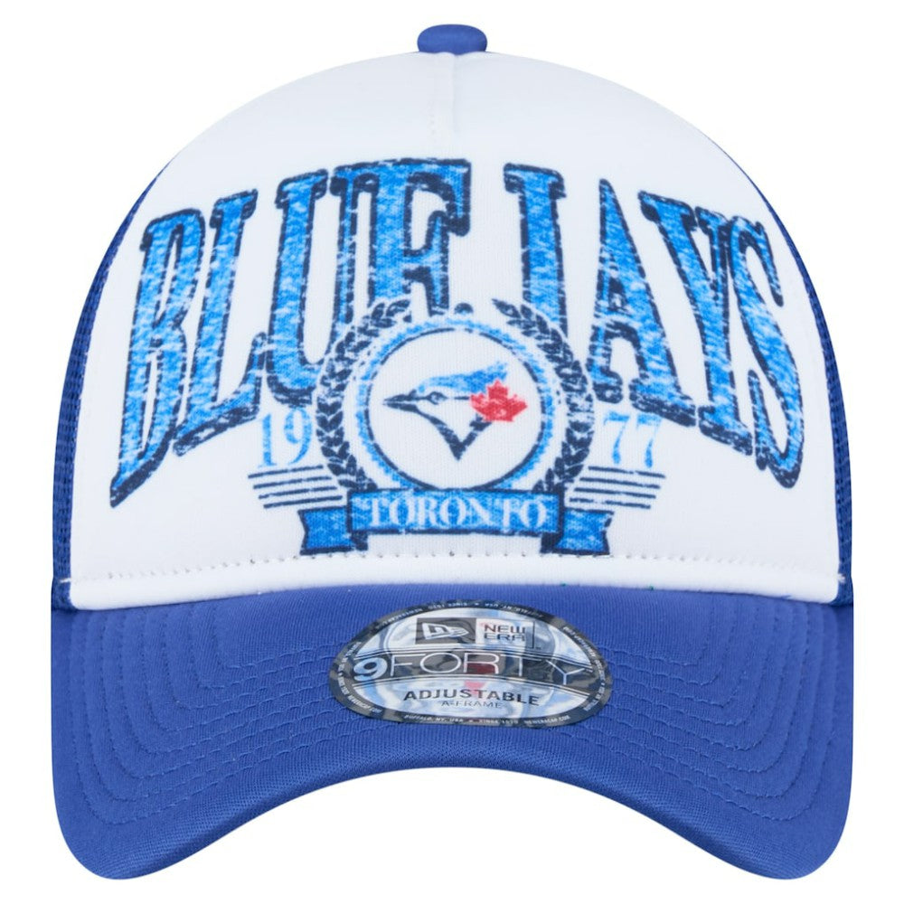 Toronto Blue Jays New Era Distressed 9FORTY A-Frame Adjustable Trucker Hat On Sale
