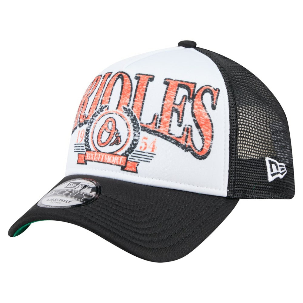 Baltimore Orioles New Era Distressed 9FORTY A-Frame Adjustable Trucker Hat Near Me