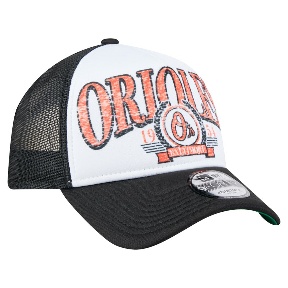 Baltimore Orioles New Era Distressed 9FORTY A-Frame Adjustable Trucker Hat Near Me