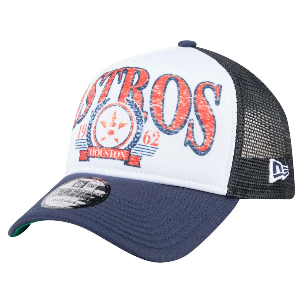 Houston Astros New Era Distressed 9FORTY A-Frame Adjustable Trucker Hat discount