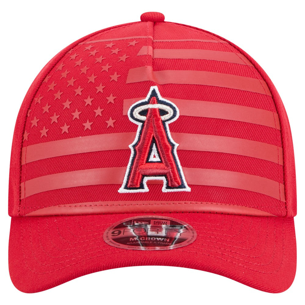Los Angeles Angels New Era American Flag 9FORTY M-Crown A-Frame Adjustable Hat Lifestyle
