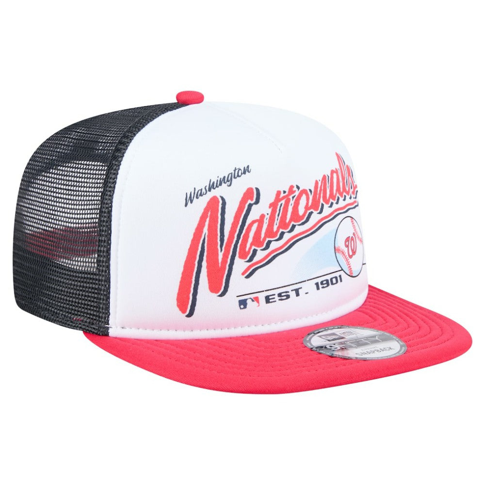 Washington Nationals New Era Retro Script Trucker 9FIFTY Snapback Hat On Sale