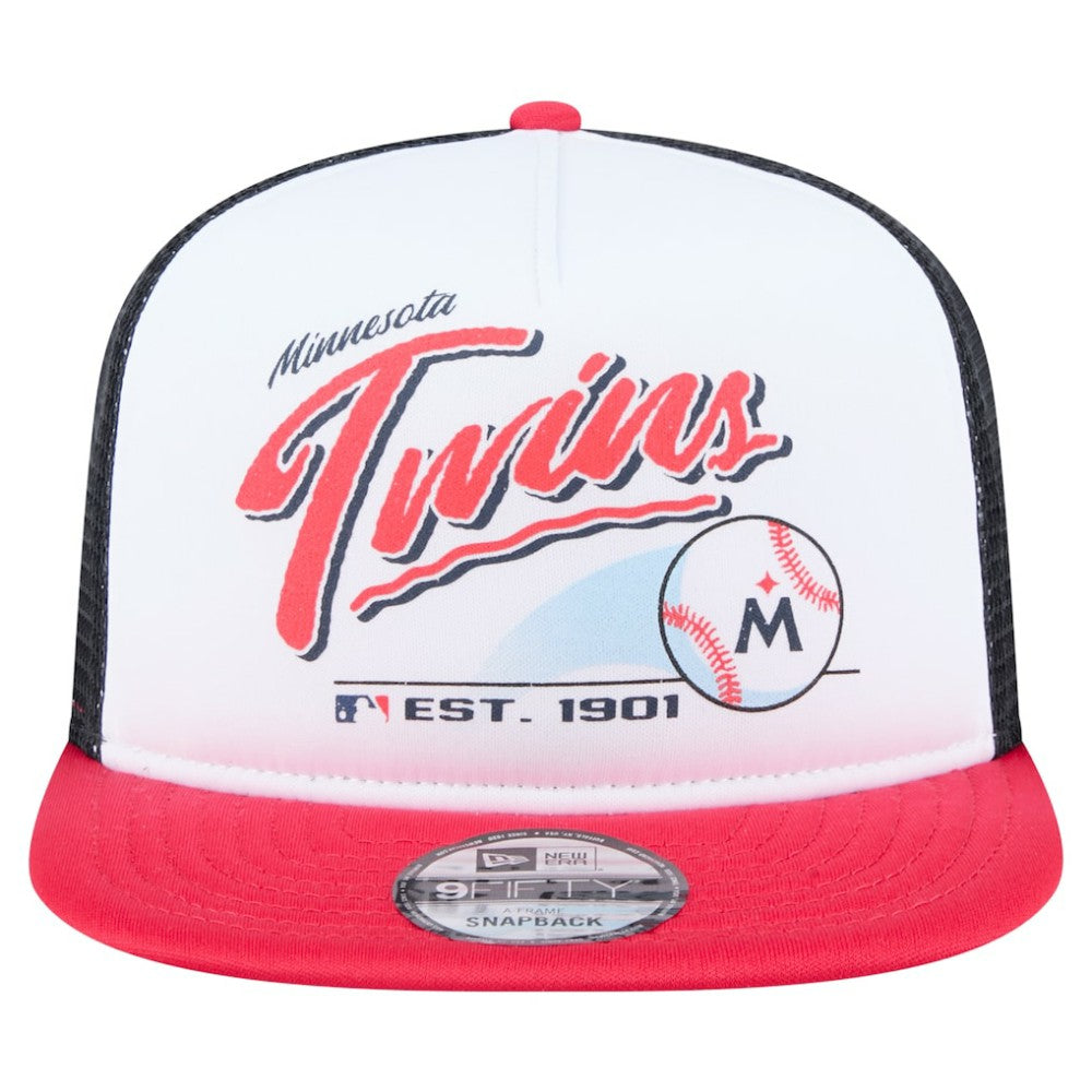 Minnesota Twins New Era Retro Script Trucker 9FIFTY Snapback Hat Sale