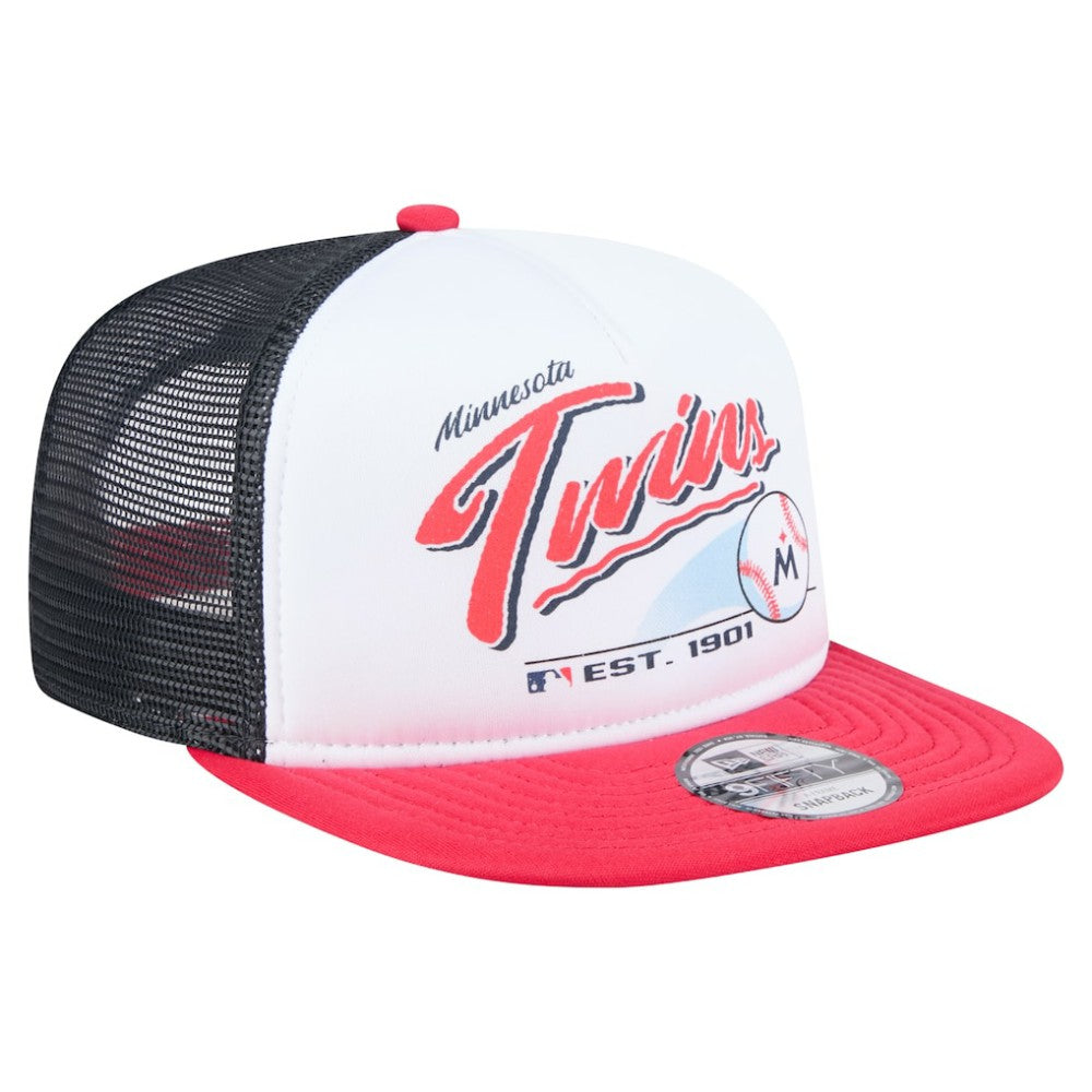 Minnesota Twins New Era Retro Script Trucker 9FIFTY Snapback Hat Sale