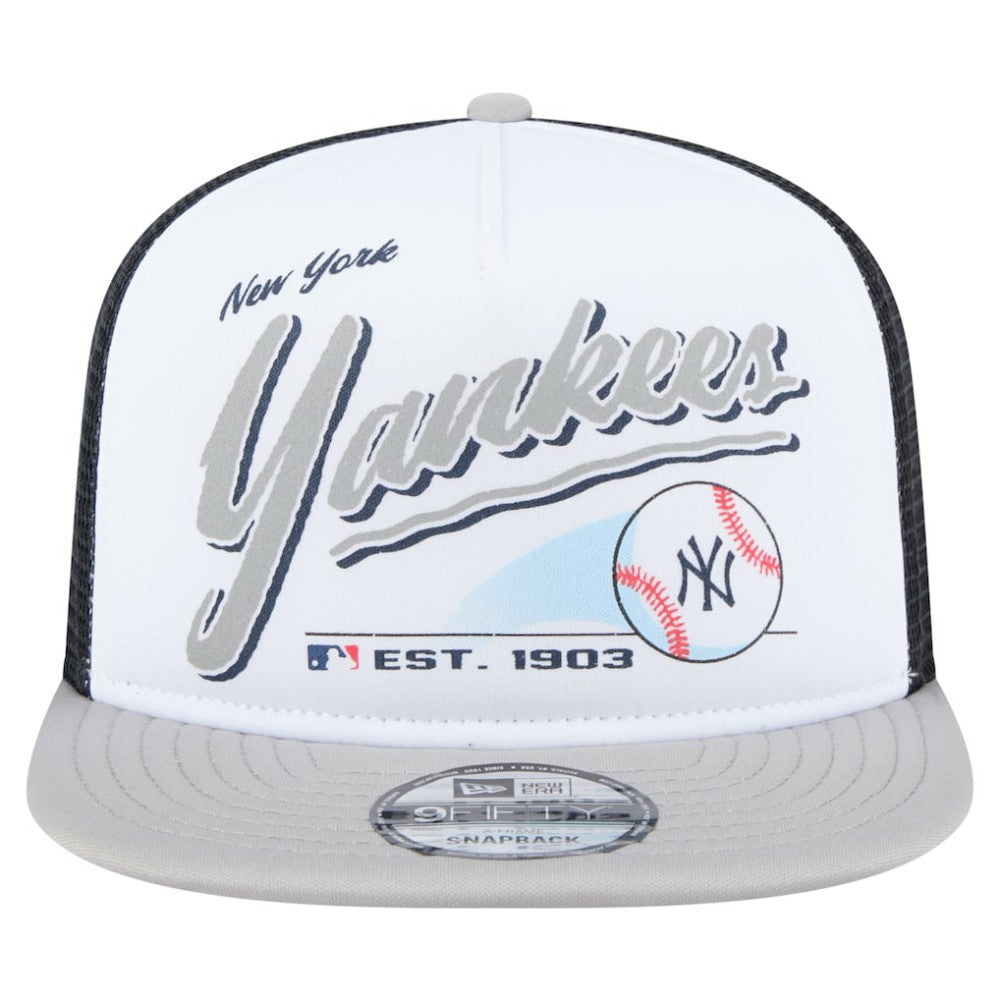 New York Yankees New Era Retro Script Trucker 9FIFTY Snapback Hat for sale