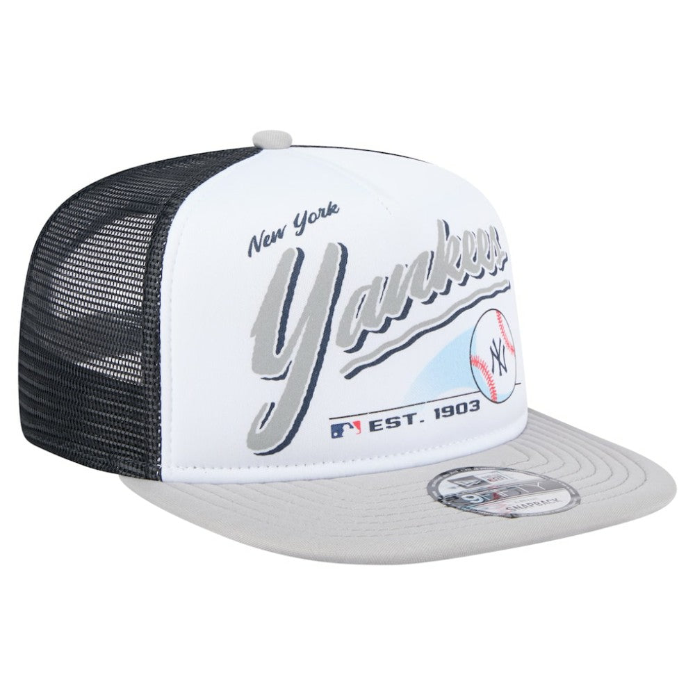 New York Yankees New Era Retro Script Trucker 9FIFTY Snapback Hat for sale