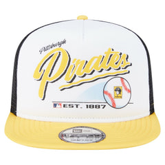 Pittsburgh Pirates New Era Retro Script Trucker 9FIFTY Snapback Hat On Sale
