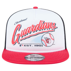 Cleveland Guardians New Era Retro Script Trucker 9FIFTY Snapback Hat Sale