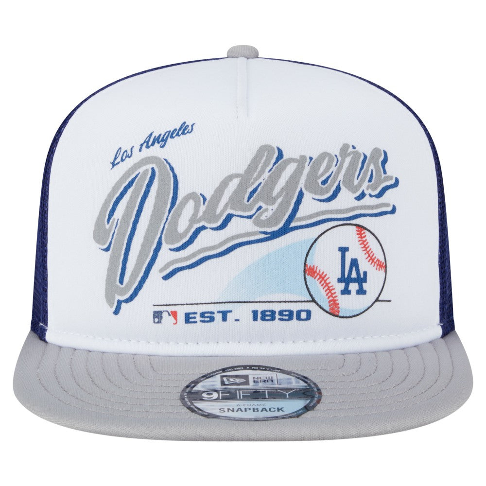 Los Angeles Dodgers New Era Retro Script Trucker 9FIFTY Snapback Hat Near Me