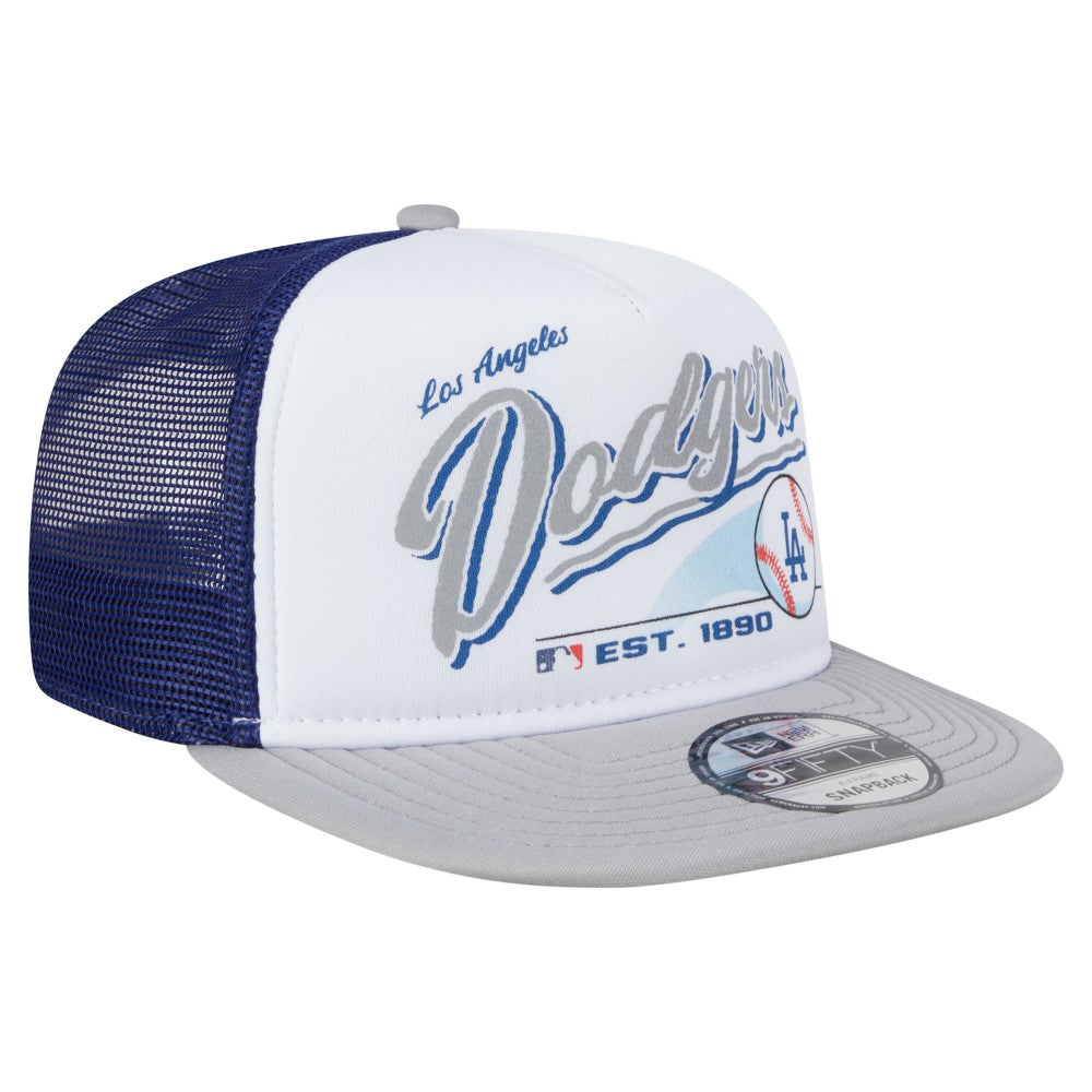 Los Angeles Dodgers New Era Retro Script Trucker 9FIFTY Snapback Hat Near Me