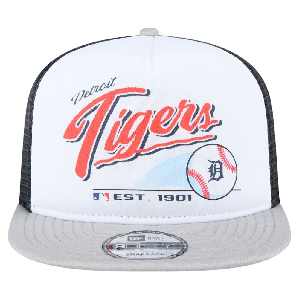 Detroit Tigers New Era Retro Script Trucker 9FIFTY Snapback Hat Online