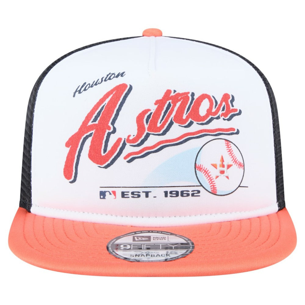 Houston Astros New Era Retro Script Trucker 9FIFTY Snapback Hat discount